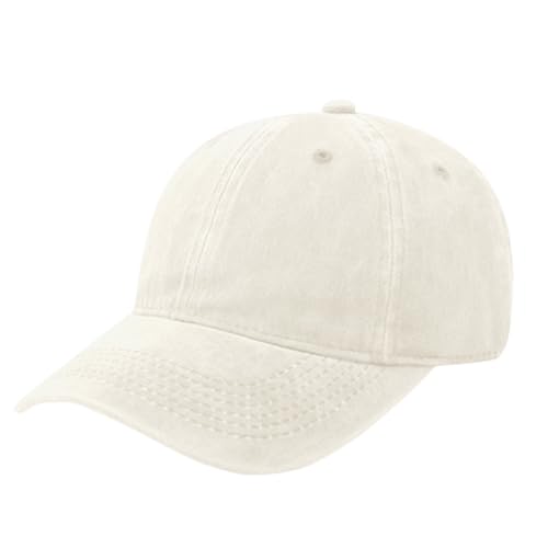 TOPTIE Washed Cotton Dad Baseball Cap - Low Profile Adjustable Hat - color: Beige
