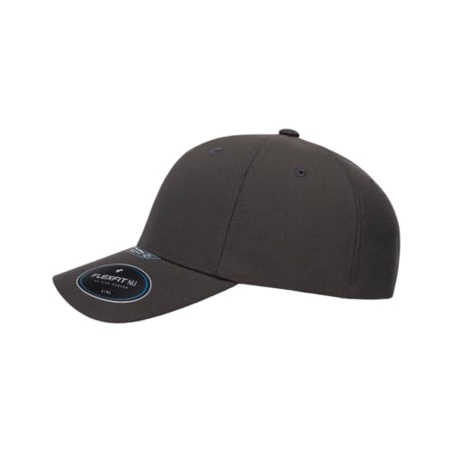 Flexfit NU Tri-Layer Athletic Fitted Baseball Cap with Seam-Sealed Taping - color: Dark Grey, size: Small-Medium