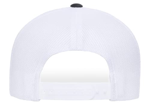 Yupoong Classic Mesh 6 Panel Retro Trucker Cap | Mid Profile Snapback - color: Black/White