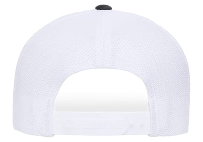 Yupoong Classic Mesh 6 Panel Retro Trucker Cap | Mid Profile Snapback - color: Black/White