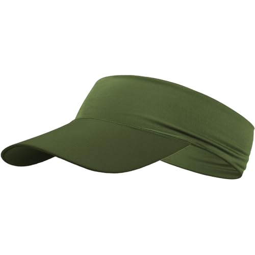 Cooling Stretchy Visor Hat for Women Men Summer Sports Sun Visors - color: Green