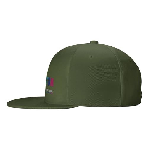 Custom Snapback Hats for Men Personalized Hip Hop Flat Bill Brim Baseball Cap Add Your Own Text Photo Logo - color: Single Color - Green