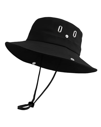 Zylioo XL XXL Boonie Hat for Big Heads, UPF50+ Wide Brim Sun Hat - color: Black, size: Large