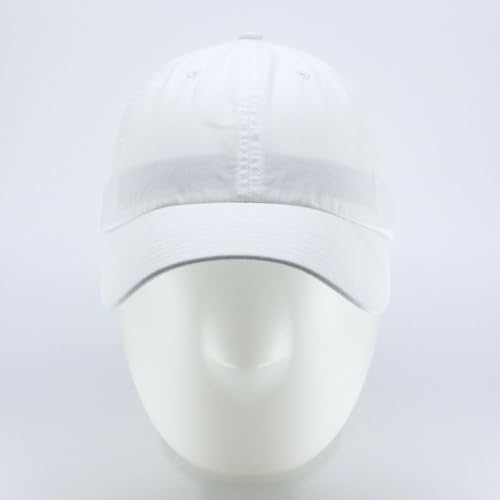 Washed Canvas Combed Cotton Unstructured Soft Crown Adjustable Dad Hat Baseball Cap - color: White Cp
