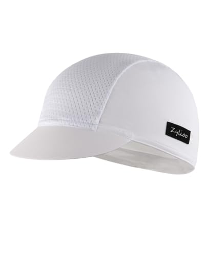 Zylioo XXL Cycling Cap for Big Heads, Bike Helmet Liner with Visor - color: White, size: Small