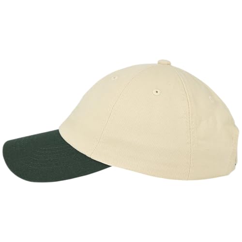 E BY ELIDAN Two Tone Dad Hat, Low Profile Baseball Cap - color: Cream Dark Green