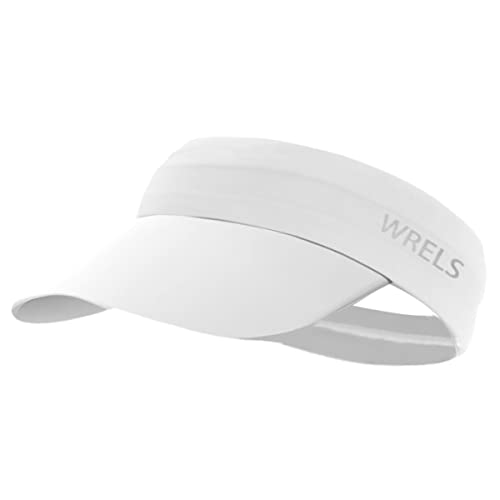 WRELS Visor Sun Hat for Kids Women Men,Adjustable Packable Sports Cap with Sweatband(46-60cm) - color: White, size: Large