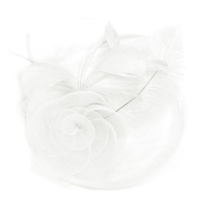 BABEYOND Fascinators Hats for Women Tea Party Mesh Flower Pillbox Derby Hat - color: White