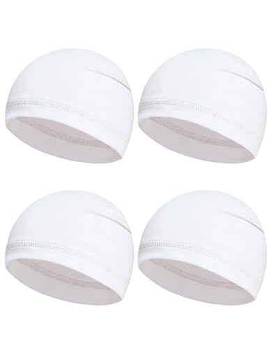 Sweat Wicking Skull Caps Cooling Helmet Liner Hat Running Beanie Cycling Skullcap Sleeping Cap for Men Women - color: White Sets