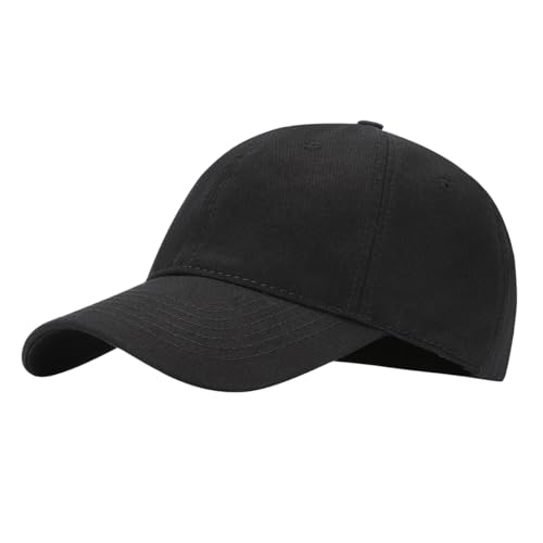 Hats for Men Classic Adjustable Strapback Cotton Dad Hats Baseball Caps for Men and Women - color: Black