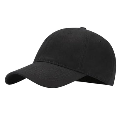 Hats for Men Classic Adjustable Strapback Cotton Dad Hats Baseball Caps for Men and Women - color: Black