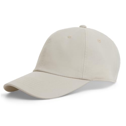 Linen Cotton Baseball Cap, Summer Breathable Dad Hat Men Women - color: Beige