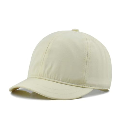 Fashion Short Brim Lightweight Quick Dry Baseball Cap Unconstructed Plain Low Profile Dad Hat for Men Women - color: Beige