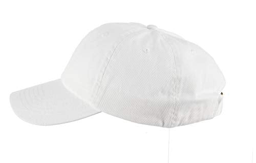 Dorfman Hat Co. Twill Baseball Cap with Pre-Curved Brim - color: White