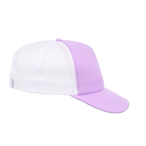 Lids Blank Basic Foam Trucker Adjustable Snapback Hat - color: Purple/White