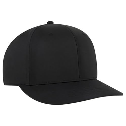 Ashen Fane Polyester Pro Style Structured High Profile Semi-Curved Bill Adjustable Snapback Hat - color: 6p - Black