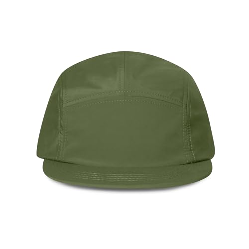 CLAPE Quick Dry 5 Panel Hat, UV Protection Short Flat Bill Baseball Cap Ajustable Unstructured Camper Hat for Outdoor Sport - color: Bsap2523-green