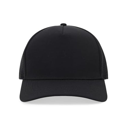 5 Panel Baseball Cap Quick Dry Mesh Snapback Hat for Women Men - color: Black*4