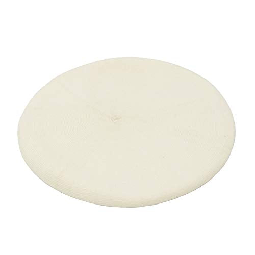 Wheebo Reversible Solid Color French Beret Hat for Women and Girls - color: Beige White