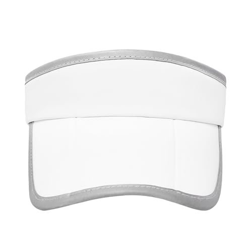 Women's Sun Visor Hat - Foldable Golf Hats Adjustable Quick Dry Running Tennis Cap, UV Protection Beach Hat for Women - color: White