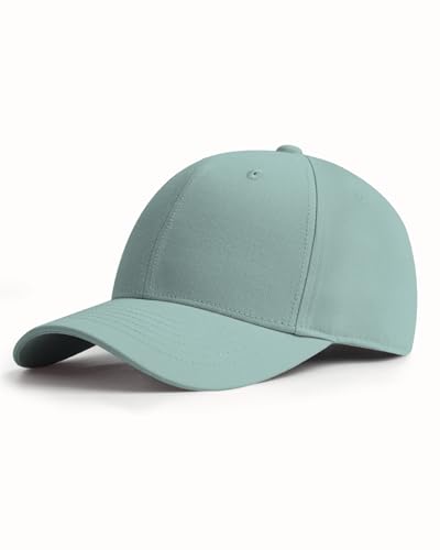 Zylioo XL XXL Big Head Baseball Cap, 100% Cotton Adjustable High Crown Hat - color: Mint Green