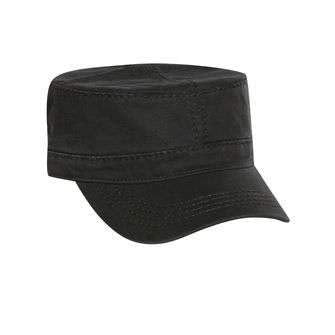 OTTO Garment Washed Superior Cotton Twill w/Heavy Stitching Military Cap - color: Black