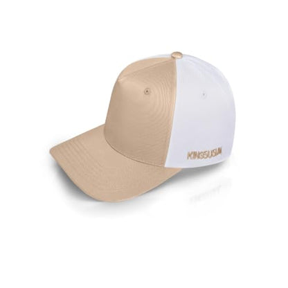 Baseball Cap 100% Cotton Hats for Men and Women for Cooling Performance, Adjustable and Washable Golf Hat - color: Brown/White