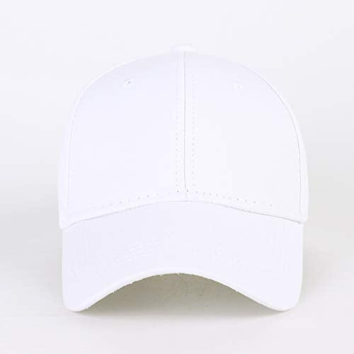 LANGZHEN Unisex Baseball Cap 100% Cotton Fits Men Women Washed Denim Adjustable Dad Hat - color: Structured-white