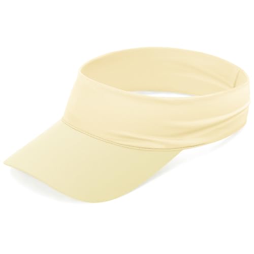 Cooling Sun Stretchy Visor Hat for Men Women,Soft Headband Visors - color: 1-light Yellow
