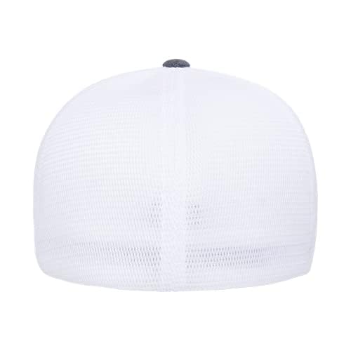 Flexfit Melange Unipanel Trucker Cap - color: Melange Dark Grey/White, size: Large-X-Large