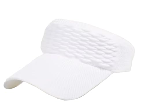 Stretch Knit Sport Visor Hat – Lightweight Breathable Sun Visor for Running, Golf, Tennis, and Outdoor Activities - color: White