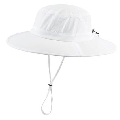 Home Prefer UPF 50+ Sun Hats for Men Women Foldable Wide Brim Fishing Hat Quick Dry Summer Outdoor Garden Safari Bucket Hat - color: White