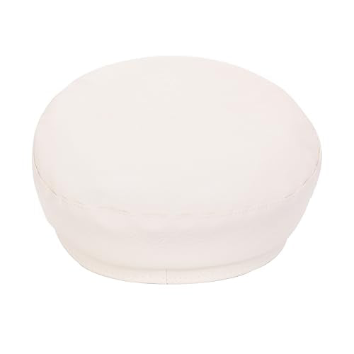 Women's Yacht Captain Sailor Hat, PU Material Newsboy Hat, Stylish Biker Hat, Baker Boy Hat, Peaked Beret - color: White