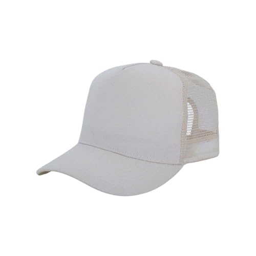 ZH 12 Pack Seamless Mesh Back Baseball Caps, 5 Panel Trucker Hats Bulk for Men and Women，Blank Caps - color: Beige