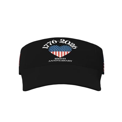 United States 250th Anniversary Hat USA Est 1776 America Patriotic Visor Cap Adjustable Sun Hat for Women Men Sports Beach - color: Black16