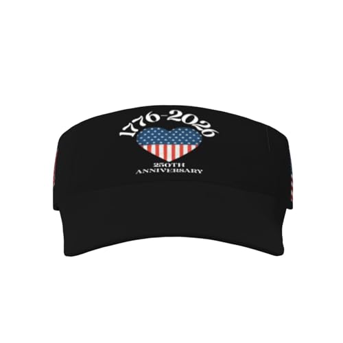 United States 250th Anniversary Hat USA Est 1776 America Patriotic Visor Cap Adjustable Sun Hat for Women Men Sports Beach - color: Black16