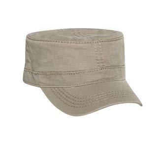 OTTO Garment Washed Superior Cotton Twill w/Heavy Stitching Military Cap - color: Dk. Khaki