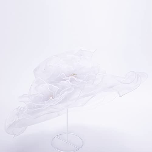 Lawliet Womens Dressy Wide Brim Church Wedding Occasion Sun Hat A613 - color: White