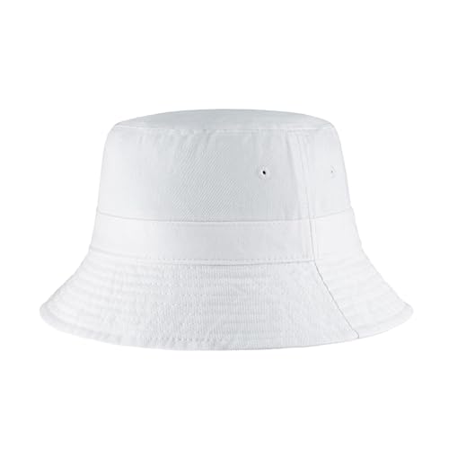 Hot Summer Bucket Hat - Trendy Cotton Sun Hat for Beach, Golf, Fishing - color: White