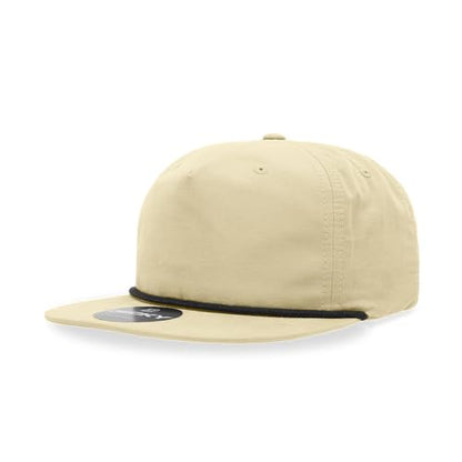 5 Panel High Profile Relaxed Cotton Blend Rope Hat - color: Birch
