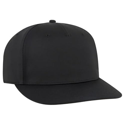 Ashen Fane Polyester Pro Style Structured High Profile Semi-Curved Bill Adjustable Snapback Hat - color: 5p - Black