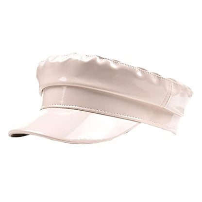 Cap Student Hat Leather Cap Baseball Cap Sun Hat Casual Hat Solid Color - color: Beige