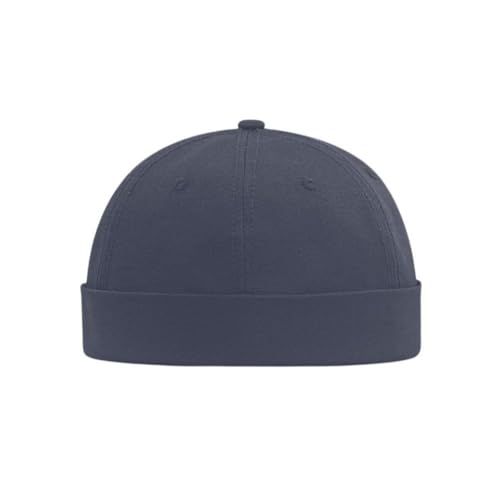 Docker Cap XXL Brimless Hat Oversize Retro No Brim Hats Plus Size Snapback Beanie - color: Dark Blue