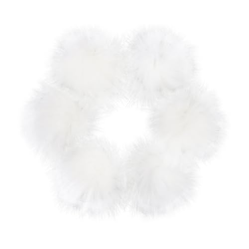 6 Pcs 2.8 Inch Faux Fur Pom Poms for Hats with Elastic Loop - color: White-6PCS