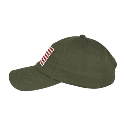 E BY ELIDAN USA Hat, Embroidered American Flag Baseball Cap for Men Women - color: Olive