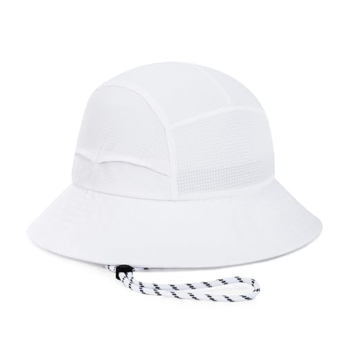 VOBOOM Women Lightweight Unstructured Bucket Sun Hat - color: White