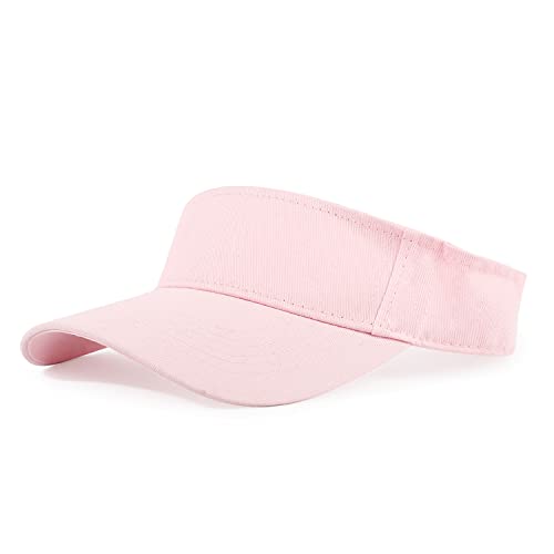 HH HOFNEN Sports Sun Visor Hats Cotton Adjustable Golf Caps for Men Women - color: #1b Solid Lightpink