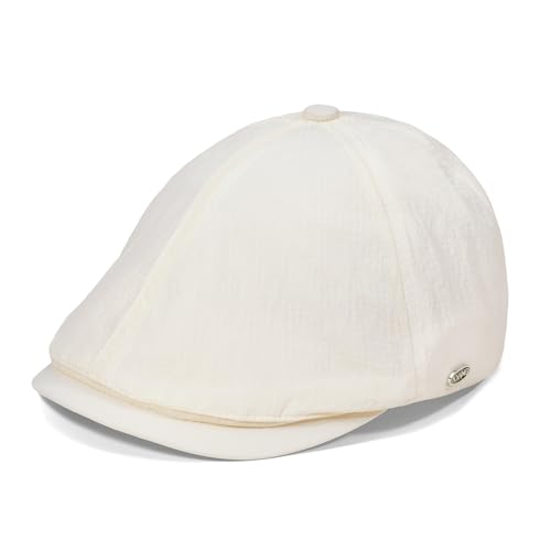 CLAPE Lightweight Breathable Flat Hat, Water-Resistant Newsboy Cap - color: Nb2609-cream