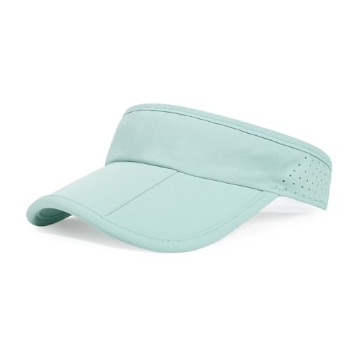 Sun Visors for Women Men Adjustable Folding Cap Running Golf Tennis - color: Blue