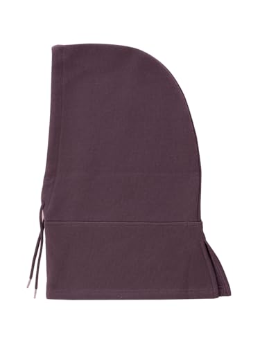 MixMatchy Women's Hooded Scarf Balaclava Fleece Lined Winter Beanie Hat - color: Eggplant
